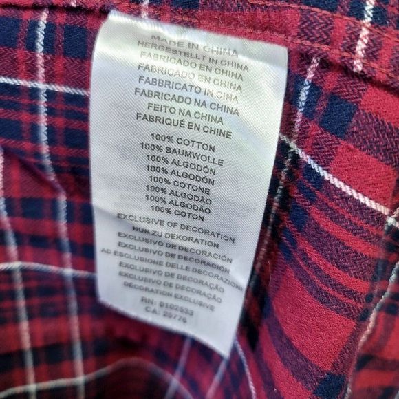 Indian Motorcycles Womens S Red Plaid Shirt with Embroidered Logo Back Roll Tab - Picture 10 of 13